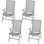 vidaXL Set de mesa y sillas plegables de jardín 5 piezas acero gris vidaXL Set de mesa y sillas plegables de jardín 5 piezas acero gris