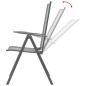 vidaXL Set de mesa y sillas plegables de jardín 5 piezas acero gris vidaXL Set de mesa y sillas plegables de jardín 5 piezas acero gris