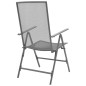 vidaXL Set de mesa y sillas plegables de jardín 5 piezas acero gris vidaXL Set de mesa y sillas plegables de jardín 5 piezas acero gris