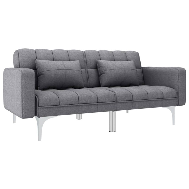 vidaXL Sofá cama de tela gris claro vidaXL Sofá cama de tela gris claro