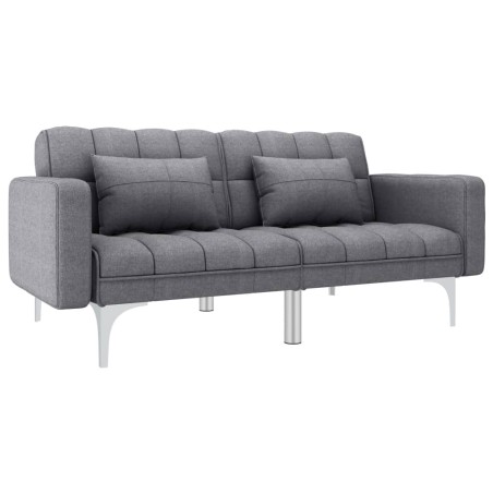 vidaXL Sofá cama de tela gris claro