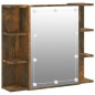vidaXL Mueble con espejo y luces LED roble ahumado 70x16,5x60 cm vidaXL Mueble con espejo y luces LED roble ahumado 70x16,5x60 cm