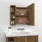 vidaXL Mueble con espejo y luces LED roble ahumado 70x16,5x60 cm vidaXL Mueble con espejo y luces LED roble ahumado 70x16,5x60 cm