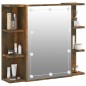 vidaXL Mueble con espejo y luces LED roble ahumado 70x16,5x60 cm vidaXL Mueble con espejo y luces LED roble ahumado 70x16,5x60 cm