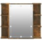 vidaXL Mueble con espejo y luces LED roble ahumado 70x16,5x60 cm vidaXL Mueble con espejo y luces LED roble ahumado 70x16,5x60 cm