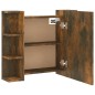 vidaXL Mueble con espejo y luces LED roble ahumado 70x16,5x60 cm vidaXL Mueble con espejo y luces LED roble ahumado 70x16,5x60 cm
