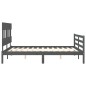 vidaXL Estructura de cama con cabecero madera maciza gris 160x200 cm vidaXL Estructura de cama con cabecero madera maciza gris 160x200 cm