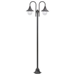 vidaXL Farola de jardín con 2 luces aluminio color bronce E27 220 cm 