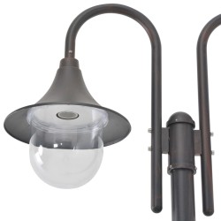 vidaXL Farola de jardín con 2 luces aluminio color bronce E27 220 cm 