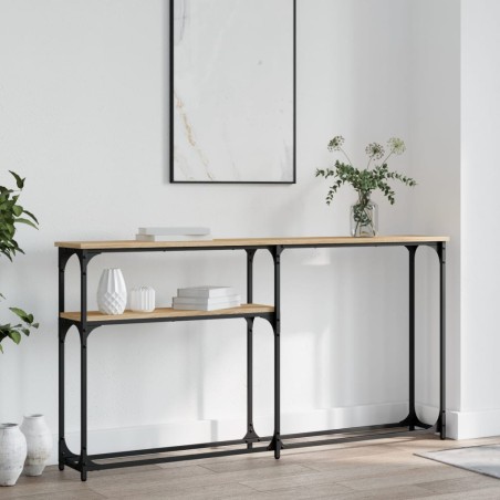 vidaXL Mesa consola madera de ingeniería roble Sonoma 145x22,5x75 cm