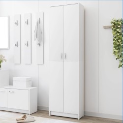 vidaXL Armario de pasillo de madera contrachapada blanco 55x25x189 cm