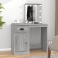 vidaXL Tocador con LED madera contrachapada gris Sonoma 90x50x132,5cm vidaXL Tocador con LED madera contrachapada gris Sonoma 90x50x132,5cm