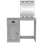 vidaXL Tocador con LED madera contrachapada gris Sonoma 90x50x132,5cm vidaXL Tocador con LED madera contrachapada gris Sonoma 90x50x132,5cm