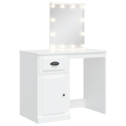 vidaXL Tocador con luces LED blanco 90x42x132,5 cm
