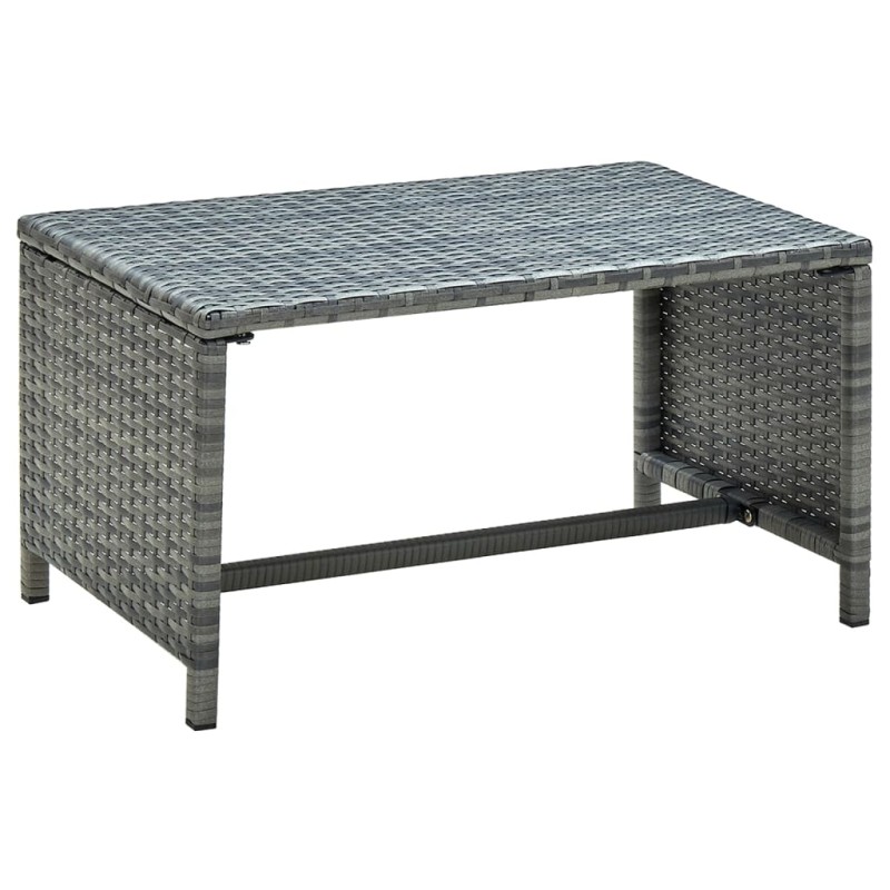 vidaXL Mesa de centro de ratán sintético gris 70x40x38 cm vidaXL Mesa de centro de ratán sintético gris 70x40x38 cm