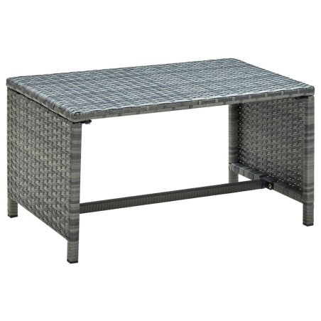 vidaXL Mesa de centro de ratán sintético gris 70x40x38 cm