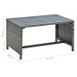 vidaXL Mesa de centro de ratán sintético gris 70x40x38 cm vidaXL Mesa de centro de ratán sintético gris 70x40x38 cm