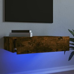 vidaXL Mueble de TV con luces LED roble ahumado 60x35x15,5 cm