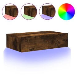 vidaXL Mueble de TV con luces LED roble ahumado 60x35x15,5 cm