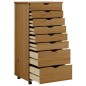 vidaXL Cajonera con ruedas MOSS madera maciza pino marrón miel vidaXL Cajonera con ruedas MOSS madera maciza pino marrón miel