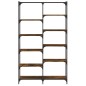 vidaXL Estantería hierro madera ingeniería roble ahumado 100x32x170 cm vidaXL Estantería hierro madera ingeniería roble ahumado 100x32x170 cm