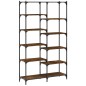 vidaXL Estantería hierro madera ingeniería roble ahumado 100x32x170 cm vidaXL Estantería hierro madera ingeniería roble ahumado 100x32x170 cm