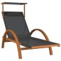 vidaXL Tumbona con dosel textileno gris y madera maciza de álamo vidaXL Tumbona con dosel textileno gris y madera maciza de álamo