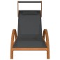 vidaXL Tumbona con dosel textileno gris y madera maciza de álamo vidaXL Tumbona con dosel textileno gris y madera maciza de álamo