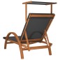 vidaXL Tumbona con dosel textileno gris y madera maciza de álamo vidaXL Tumbona con dosel textileno gris y madera maciza de álamo