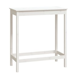 vidaXL Mesa alta de bar madera maciza de pino blanco 100x50x110 cm