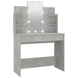 vidaXL Tocador con LED color gris hormigón 96x40x142 cm
