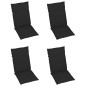 vidaXL Sillas de jardín 4 unidades madera maciza de teca cojines negro vidaXL Sillas de jardín 4 unidades madera maciza de teca cojines negro