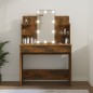 vidaXL Tocador con LED color roble ahumado 86,5x35x136 cm vidaXL Tocador con LED color roble ahumado 86,5x35x136 cm