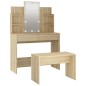 vidaXL Juego de tocador con LED madera contrachapada roble Sonoma vidaXL Juego de tocador con LED madera contrachapada roble Sonoma