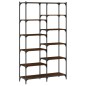vidaXL Estantería hierro madera ingeniería marrón roble 100x32x170 cm