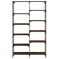 vidaXL Estantería hierro madera ingeniería marrón roble 100x32x170 cm