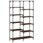 vidaXL Estantería hierro madera ingeniería marrón roble 100x32x170 cm