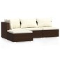 vidaXL Set muebles de jardín 4 piezas y cojines ratán sintético marrón vidaXL Set muebles de jardín 4 piezas y cojines ratán sintético marrón