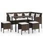 vidaXL Set de sofás forma de L 5 pzas cojines ratán sintético marrón vidaXL Set de sofás forma de L 5 pzas cojines ratán sintético marrón