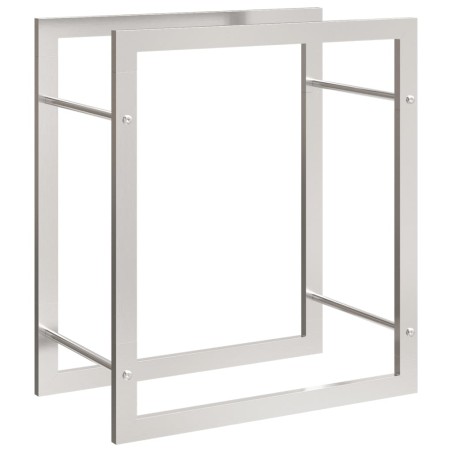 vidaXL Estante para leña acero inoxidable 50x28x56 cm