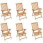 vidaXL Sillas de jardín 6 unidades madera maciza de teca cojines beige vidaXL Sillas de jardín 6 unidades madera maciza de teca cojines beige