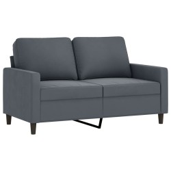 vidaXL Sofá de 2 plazas de terciopelo gris oscuro 120 cm