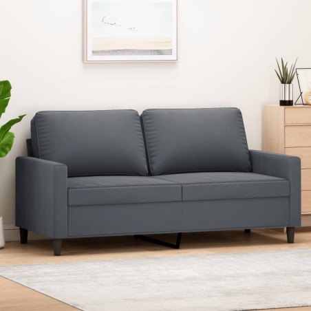 vidaXL Sofá de 2 plazas de terciopelo gris oscuro 140 cm