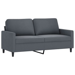 vidaXL Sofá de 2 plazas de terciopelo gris oscuro 140 cm