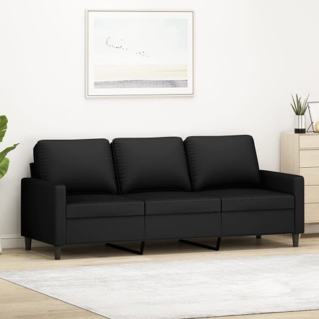 vidaXL Sofá de 3 plazas terciopelo negro 180 cm