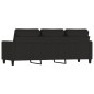 vidaXL Sofá de 3 plazas terciopelo negro 180 cm vidaXL Sofá de 3 plazas terciopelo negro 180 cm