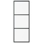 vidaXL Puerta corredera ESG vidrio y aluminio negra 76x205 cm vidaXL Puerta corredera ESG vidrio y aluminio negra 76x205 cm