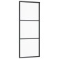 vidaXL Puerta corredera ESG vidrio y aluminio negra 76x205 cm vidaXL Puerta corredera ESG vidrio y aluminio negra 76x205 cm