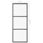 vidaXL Puerta corredera ESG vidrio y aluminio negra 76x205 cm vidaXL Puerta corredera ESG vidrio y aluminio negra 76x205 cm