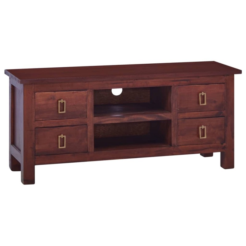 vidaXL Mueble para TV marrón clásico madera maciza caoba 100x30x45 cm